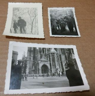 3 Wwii German Soldiers Cathedral Helmet Photographs Ww2 Foto 29