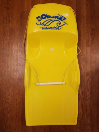 Rare Vintage Bobsked Waverider Yellow Water Snow Sled Kneeboard Toboggan Bob Ski