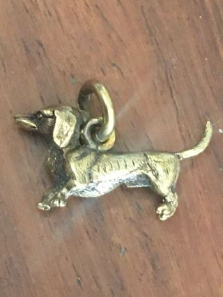 9ct Gold Dachshund Dog Charm Vintage Hallmarked 3.  35g Xrf Not Scrap