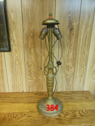 ANTIQUE PITTSBURGH LAMP BASE FOR REVERSE PAINTED LAMP - SIGNED 2