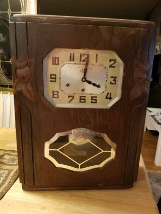 Antique Wooden Chime Wall Clock Jura Veritable Westminster