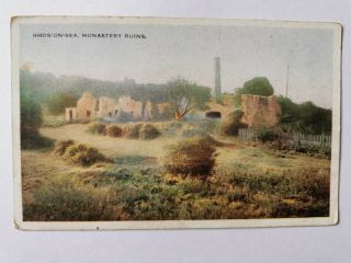 Vintage Postcard " Rhos - On - Sea,  Monastery Ruins " Conwy County,  Colwyn Bay