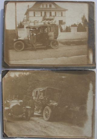2 X Foto Auto Oldtimer Mit Offiziere Soldaten Militär Ww1