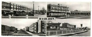 Panoramic Multi - View Postcard Basildon Essex Real Photo Vintage 1961