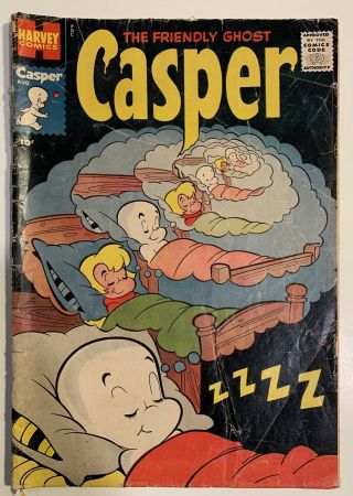 Casper The Friendly Ghost 1 August 1958 Harvey Solid G/vg 3.  0 Scarce Spooky