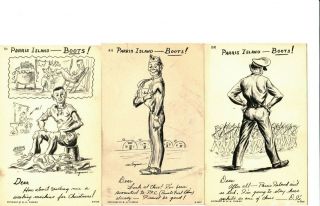 8 Vintage Marine Corps Postcards Parris Island " Boots " Usmc Postcards