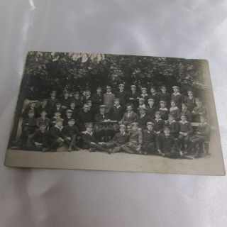 Ww1 Era Imperial German Postcard Photo German School Boys Class
