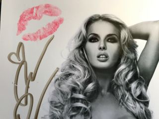 Andrea Prince Playmate Black And White Photo Signed With Kiss Prince