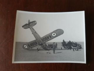 Crashed / Wreaked R.  A.  F.  Hawker Hart Biplane.  Ww2 Photo 11x8cm 2