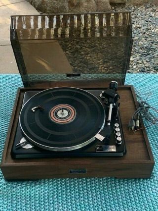 Vtg Realistic Elac Miracord 45 Turntable Walnut Base All - West Germany