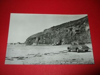 Old Real Photo Postcard Of Black Rock Morfa Bychan Morris Minor Parked On Beach