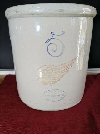 Red Wing 5 Gallon Crock 6 " Wing