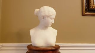 Antique Carved Marble Bust Of A Young Lady By Pietro Bazzanti (1842 - 1881),  Italy