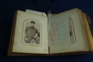 Antique Family Photo Album Civil War Soldier Cdv Cpt James Salisbury Genealogy