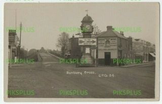 Old Postcard Holland & Barrett Grocery Sunbury Cross Middlesex Real Photo C.  1910