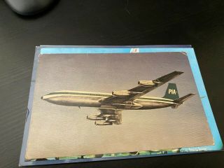 Pakistan International Pia Boeing 707 Very Old Colors Airline Issue Postcard
