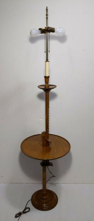 Vintage Adjustable Ratchet Floor Lamp Table Arts & Crafts Frances Elkins STYLE 2