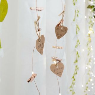 2m Battery Indoor Copper Wire Firefly Led Fairy Lights With Rose Gold Photo Pegs