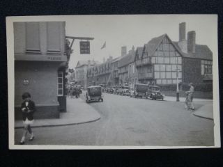 Warwickshire Stratford On Avon Church St.  The Falcon Inn - Old Rp Postcard