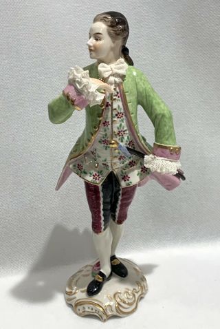 Antique German Volkstedt Porcelain Figurine Of A Gentleman