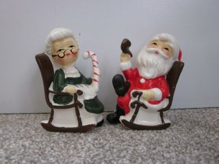 Lefton 8139 Santa & Mrs.  Claus Rocking Vintage Christmas Salt & Pepper Shakers
