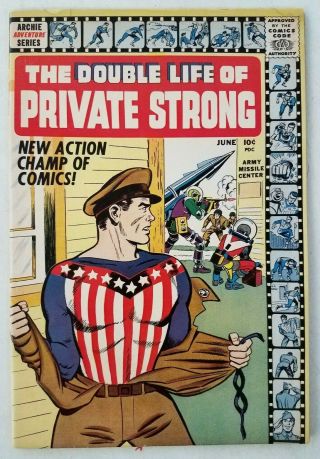 Double Life Of Private Strong 1 1959 Vg,  Archie Adv Give Comics Hope Charity