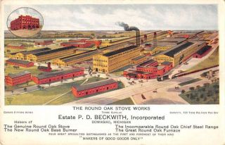Dowagiac Michigan Round Oak Stove Factory Vintage Postcard Aa28133