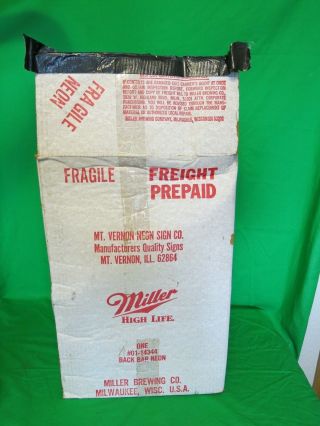 Rare Vintage Mini Miller High Life Neon Beer Sign 1980 