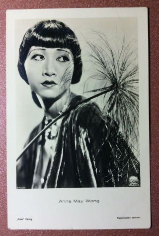 Old Ross Verlag Photo Postcard 1920s Star Anna May Wong Hollywood Movie Star