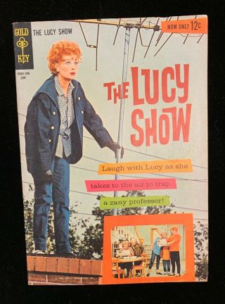 The Lucy Show 1,  Fn/vf,  1963 Gold Key Comic,  Pin - Up On Back - Lucy W/ Elephant