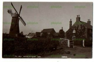 Old Postcard Sutton On Trent Windmill Notts Furniss Real Photo Vintage C.  1910