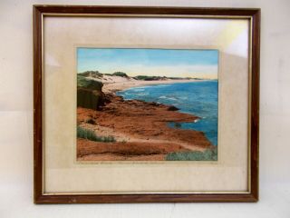 Hand Tinted Photo Signed By Lewis Cavendish Beach Prince Edward Island Pei