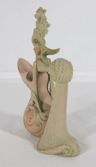 Very Rare Schafer & Vater Art Nouveau Lady Figural Pink/Green Bisque Creamer yqz 6