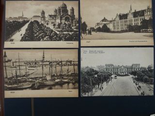 8 Old Postcards Riga,  Latvia Railroad Station,  Street View C 1904 - 14