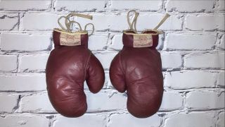 Rare Antique Vtg Leather 1900s A.  G.  Spalding & Bros Boxing Gloves W Scarce Patch