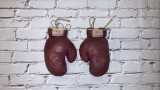Rare Antique Vtg Leather 1900s A.  G.  Spalding & Bros Boxing Gloves w Scarce Patch 2