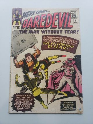Daredevil 6 Comic Book Marvel Silver Age Fellowship Of Fear
