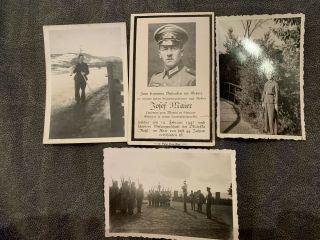 Ww2 German Soldier Grouping Photos & Rememberance Card