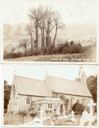 2 Old Real Photo Postcards " Of Cookham Dean " Western Hill " & " Church "