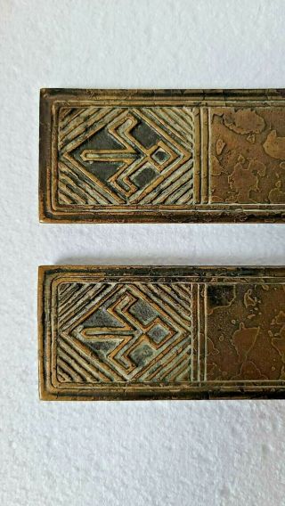 Antique Tiffany Studios Blotters Ends Long American Indian Pattern 2