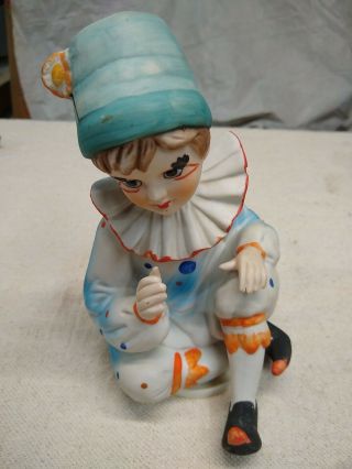 Vintage Ceramic Young Clown Music Box - Plays " Send In The Clowns " Song,