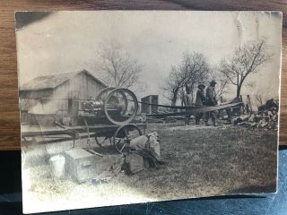 Postcard Unknown Sideshaft Gas Engine Hit Miss Old Farm Antique.