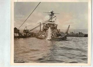 Wwii Pearl Harbor,  Us Navy Uss California Restoration Photograph Ww3