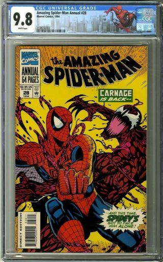 Spider - Man Annual 28 (1994) Cgc 9.  8 Carnage Appearance Custom Label