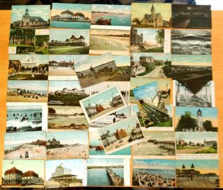 39 Postcards All Old Orchard Beach Me Peanutine Wagon Roller Coaster Hotels Fire