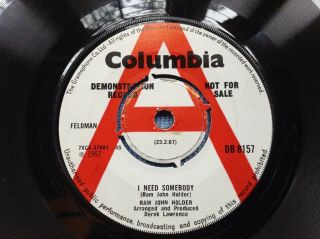 RAM JOHN HOLDER - I NEED SOMEBODY rare UK 1967 DEMO PROMO / SOUL / MOD R&B - 2
