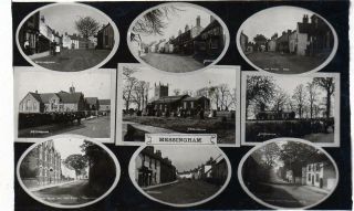 Messingham Multi View Nr Scunthorpe Sepia Rp Old Postcard W Roelich Good