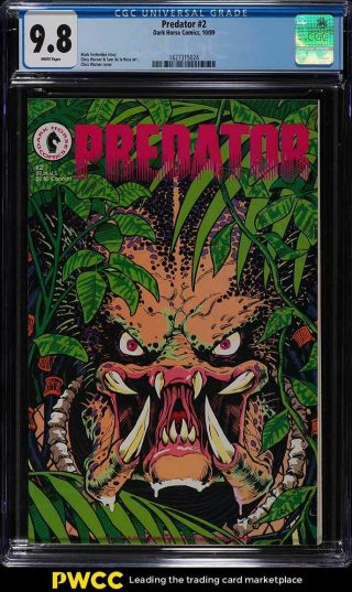 1989 Dark Horse Comics Predator 2 Cgc 9.  8