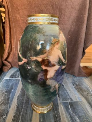 Monumental Exceptional Antique Royal Vienna Hand Painted Vase 4