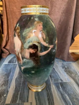 Monumental Exceptional Antique Royal Vienna Hand Painted Vase 5